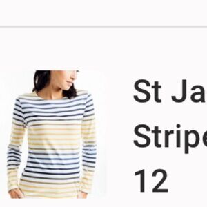 St James Evian Breton Striped 3/4 Sleeve Top Sz 12